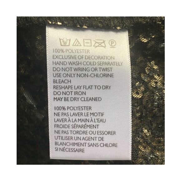 Silence + Noise Gold Sequin & Mesh Short Sleeve Party Blouse Size Small - Picture 13 of 16